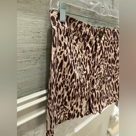 NWT new Anthropologie the ettie shorts Maeve 30 animal print brown - Picture 9 of 16